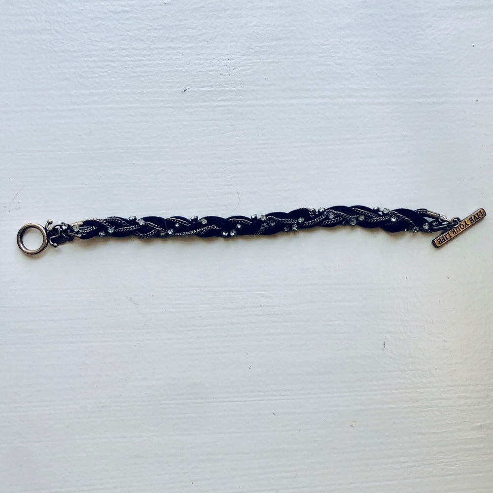 Abercrombie Navy Blue and Silver Bracelet
